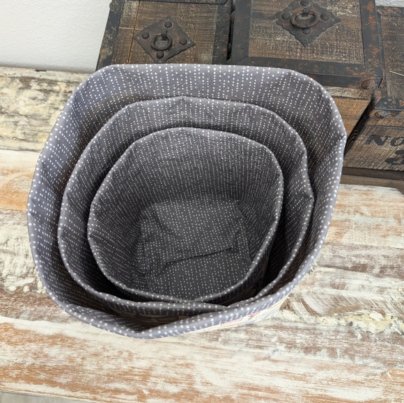 Hand Crafted Nesting Baskets/Bins Set of 3 - Picture 6 of 6